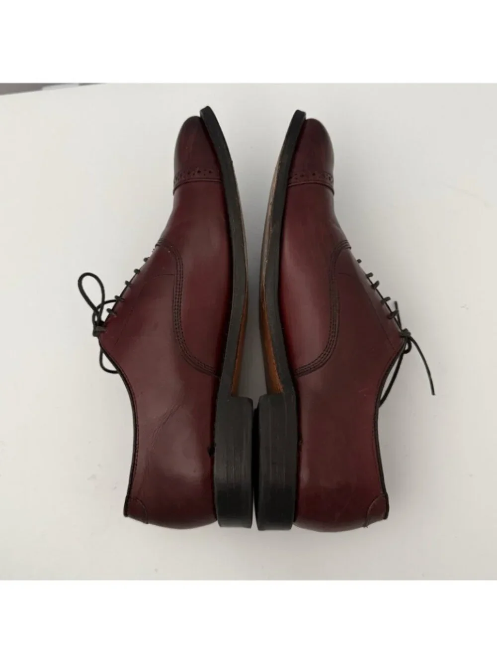 Allen Edmonds Fifth Avenue Leather Cap Toe Oxfords Burgundy (5736) Sz 9 D